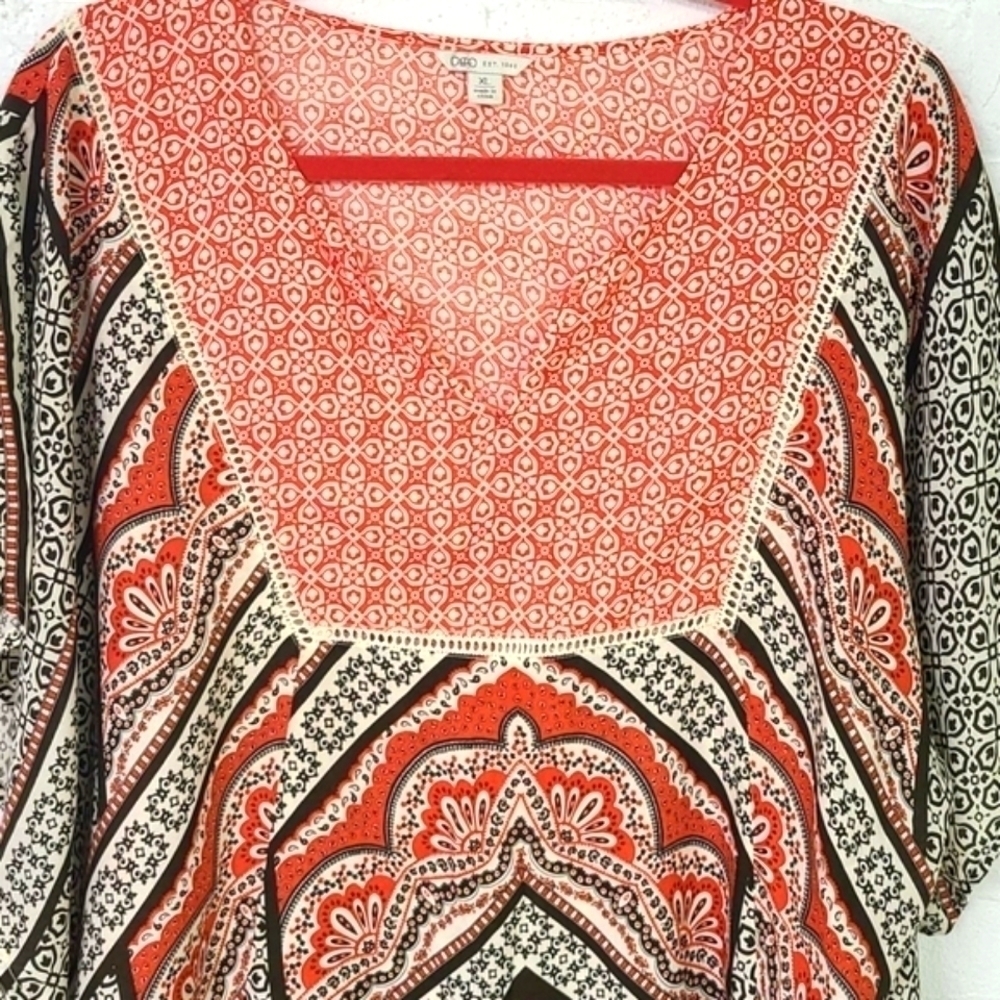 CUTE TUNIC/LOOSE TOP CATO XL Orange pattern - Picture 3 of 7
